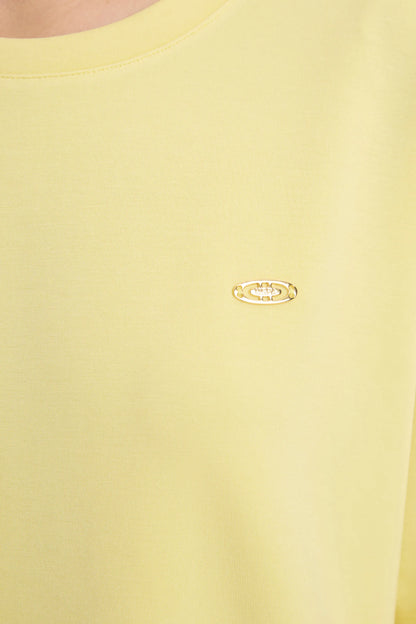 U.S. Polo Assn. Light Yellow Women Light Yellow Short Sleeve Relaxed Fit T-Shirt SKU: G082SZ0110 PU-12181_VR004 Image 06