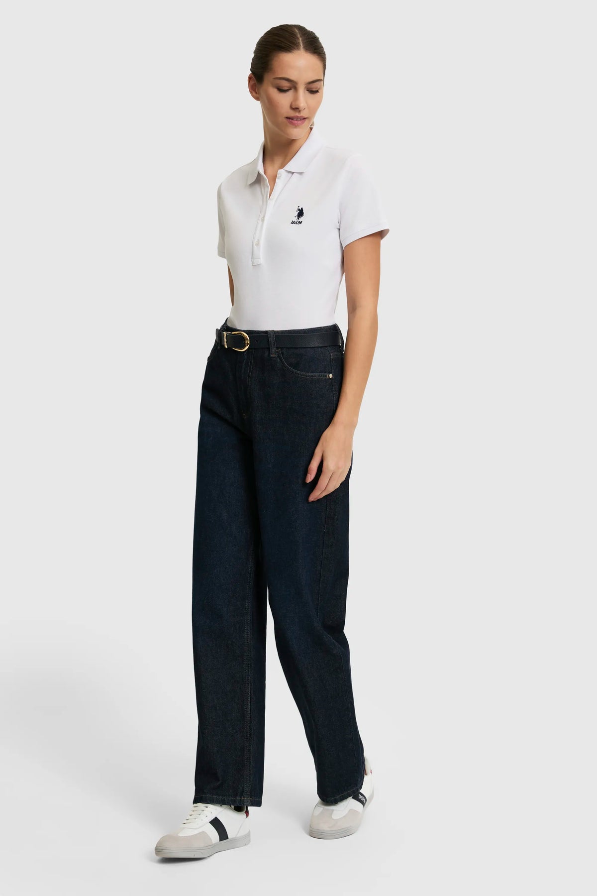 U.S. Polo Assn. White Women White Short Sleeve PiquŽ Polo Shirt SKU: G082SZ0110 PU-8814_VR013 Image 04