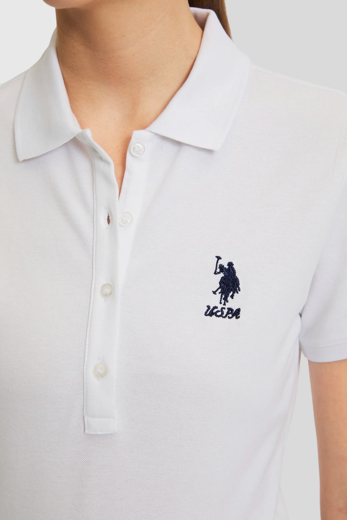 U.S. Polo Assn. White Women White Short Sleeve PiquŽ Polo Shirt SKU: G082SZ0110 PU-8814_VR013 Image 06
