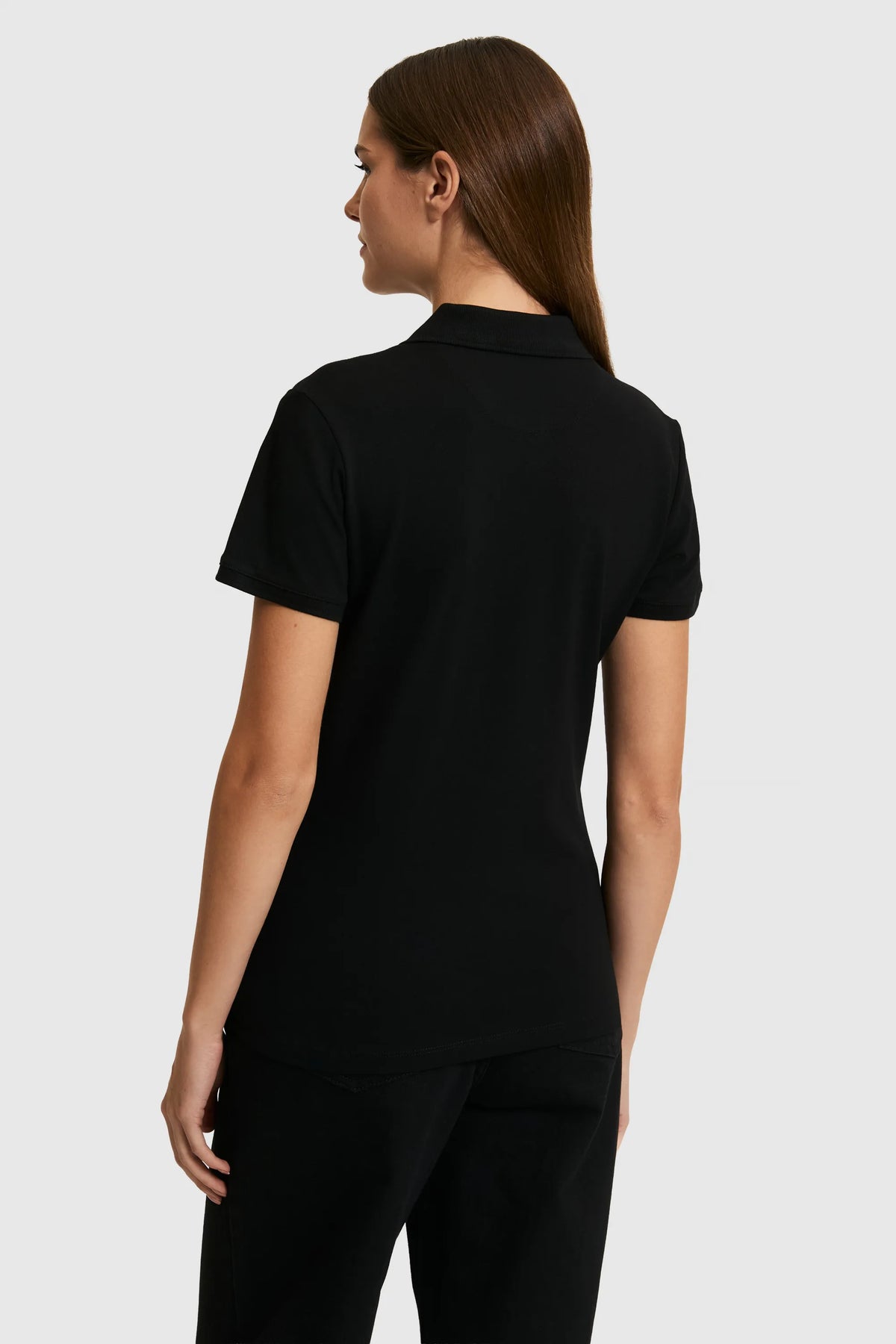 U.S. Polo Assn. Black Women Black Short Sleeve Fitted PiquŽ Polo Shirt SKU: G082SZ0110 PU-8814_VR046 Image 05