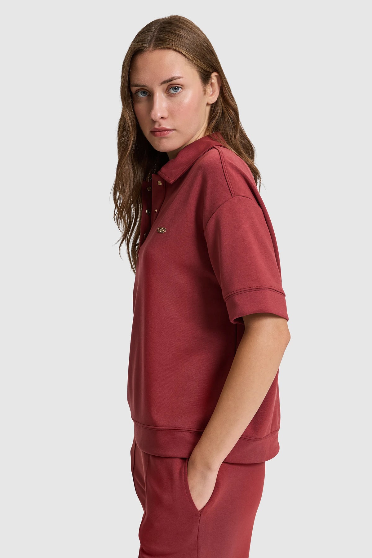 U.S. Polo Assn. Cherry Women Cherry Short Sleeve Jersey Polo Shirt SKU: G082SZ0110 PU-9968_VR223 Image 03