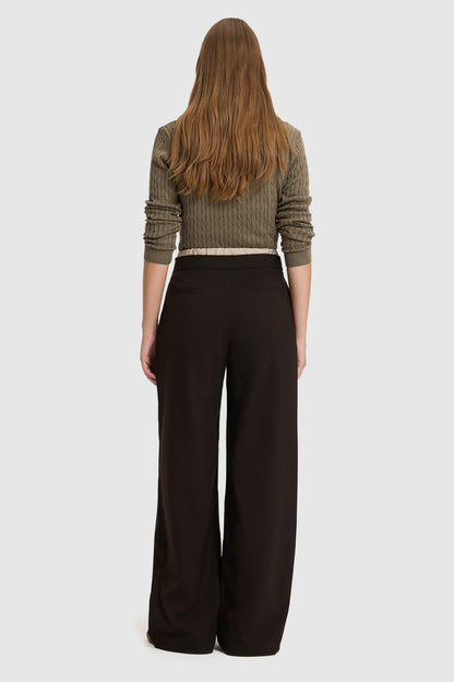 U.S. Polo Assn. Dark Brown Women Dark Brown Wide Leg Drawstring Slip on Trousers SKU: G082SZ0780 PU-14226_VR084 Image 05