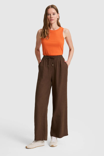 U.S. Polo Assn. Brown Women Brown Wide Leg Drawstring Slip on Trousers SKU: G082SZ0780 PU-9842_VR029 Image 01