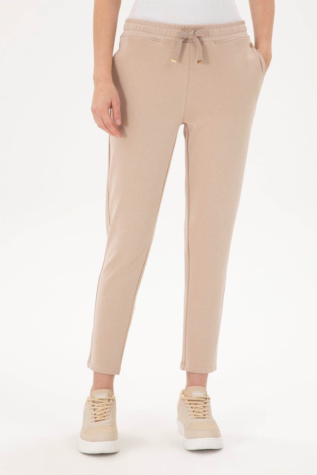 Beige High Waist Sweatpants with Drawstrings_G082SZ0OP0 1963396_VR085_02