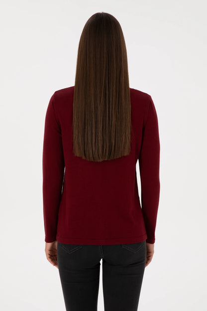 U.S. Polo Assn. Bordeaux Women Bordeaux Button Through Fine Knit Cardigan SKU: G082SZ0TH0 2226378_VR014 Image 05