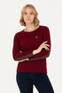 U.S. Polo Assn. Bordeaux Women Bordeaux Cable Knit Elbow Patch Crew Neck Pullover SKU: G082SZ0TK0 1629789_VR014 Image 01
