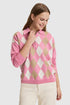 U.S. Polo Assn. Pink Women Pink Long Sleeve Argyle Knitted Polo Shirt SKU: G082SZ0TK0 PU-14327_VR041 Image 01