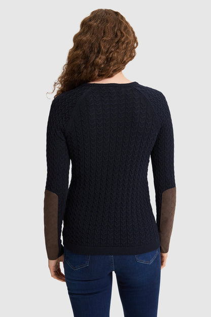 U.S. Polo Assn. Navy Women Navy Cable Knit Crew Neck Pullover SKU: G082SZ0TK0 PU-14842_VR033 Image 05