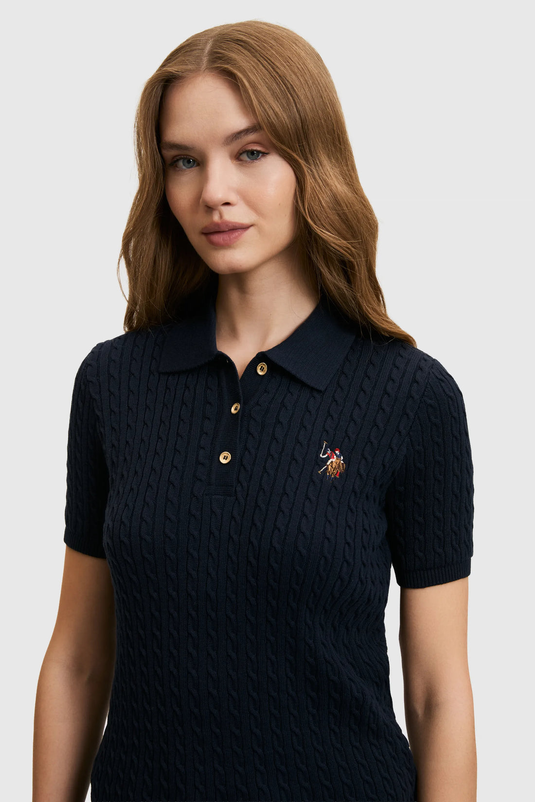 U.S. Polo Assn. Navy Blue Women Navy Blue Polo Shirt SKU: G082SZ0TK0 PU-9103_VR033 Image 02