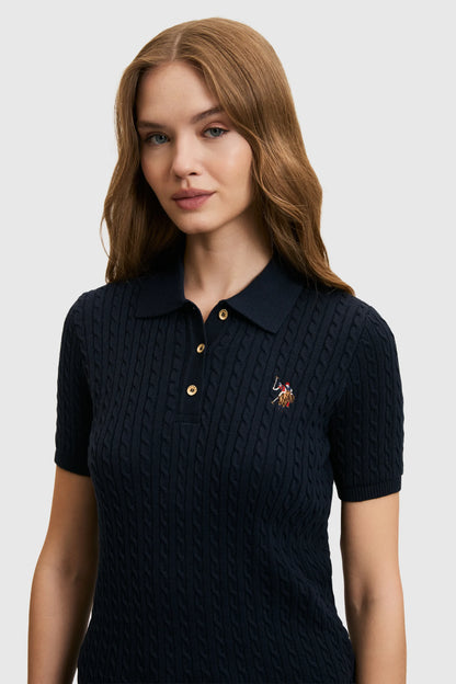 U.S. Polo Assn. Navy Blue Women Navy Blue Polo Shirt SKU: G082SZ0TK0 PU-9103_VR033 Image 02