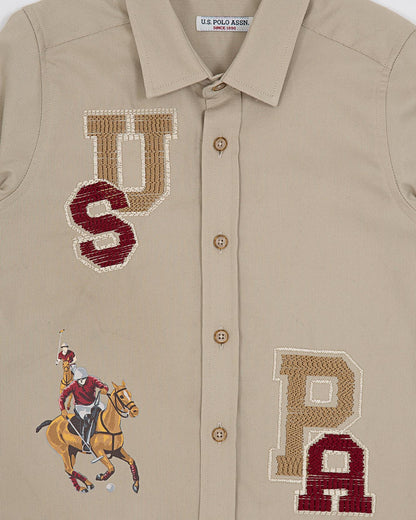 Beige Shirt Long Sleeve U.S. Polo Assn.