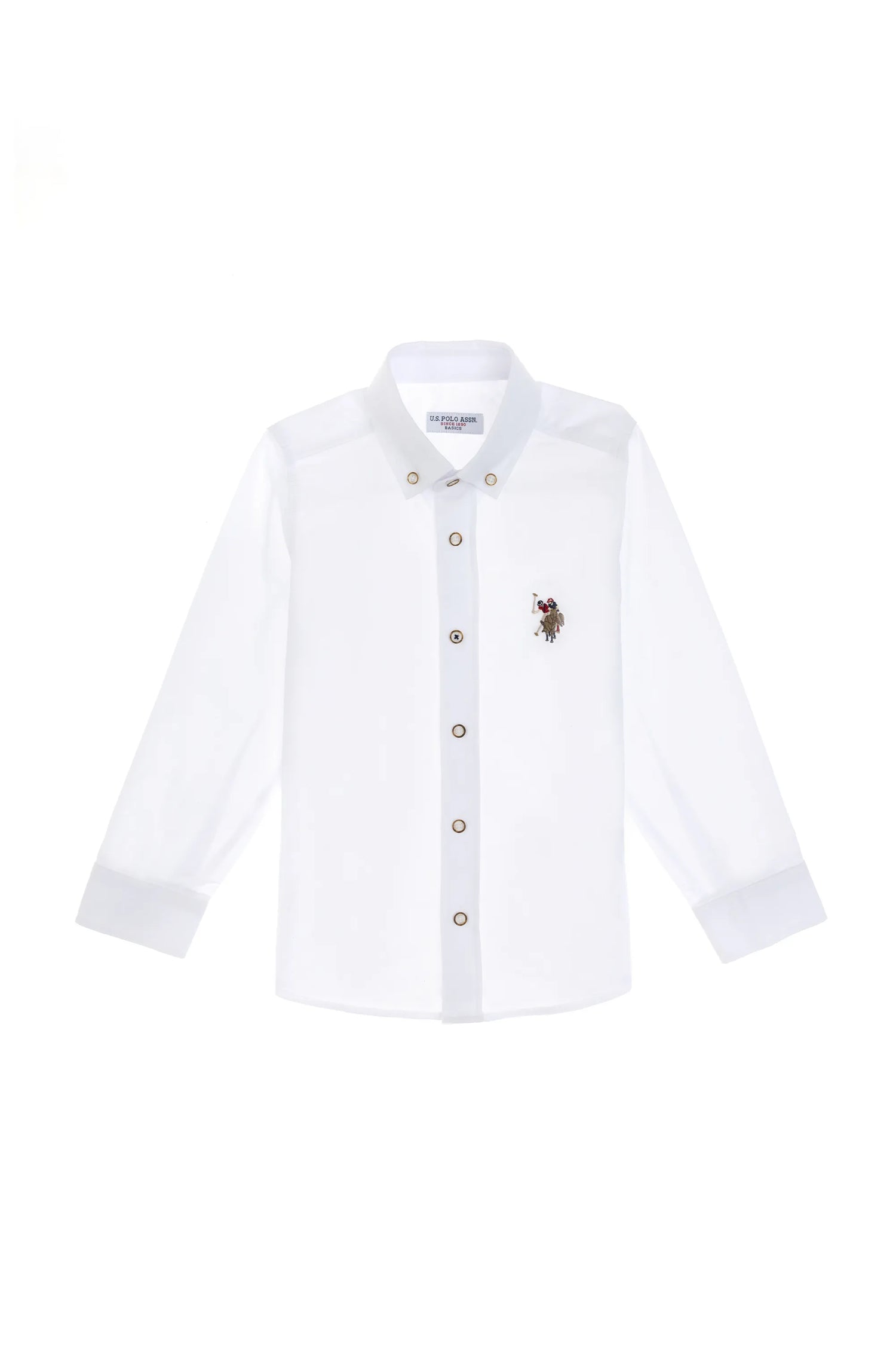 U.S. Polo Assn. White Boys White Long Sleeve Shirt SKU: G083SZ0040 2084425_VR013 Image 02
