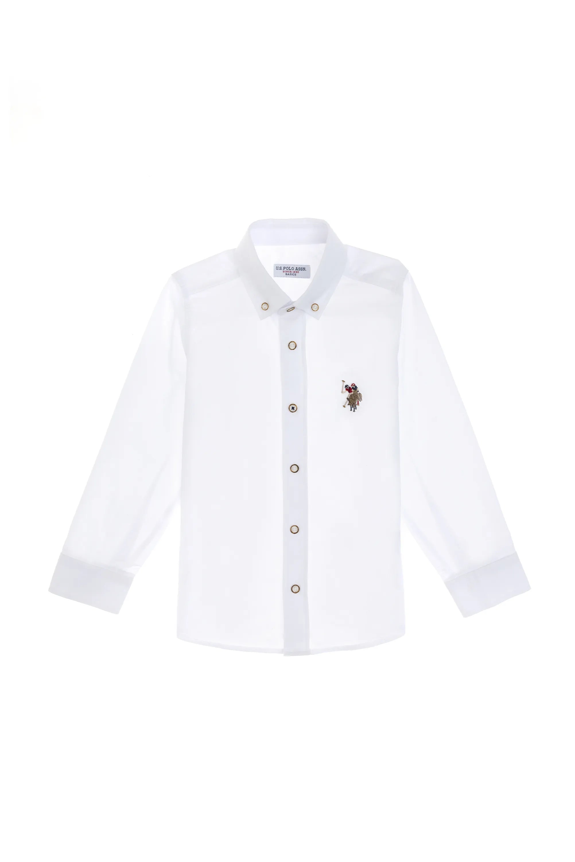 U.S. Polo Assn. White Boys White Long Sleeve Shirt SKU: G083SZ0040 2084425_VR013 Image 02