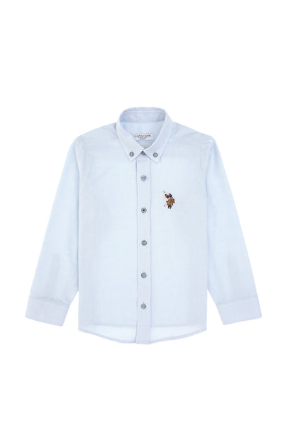 U.S. Polo Assn. Light Blue Boys Light Blue Long Sleeve Oxford Shirt SKU: G083SZ0040 2225813_VR003 Image 02