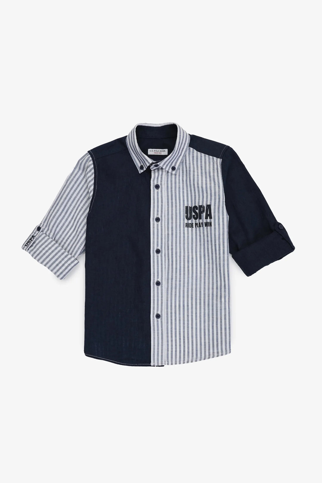 U.S. Polo Assn. Navy Blue Boys Navy Blue Shirt Long Sleeve SKU: G083SZ0040 PU-10310_VR033 Image 01