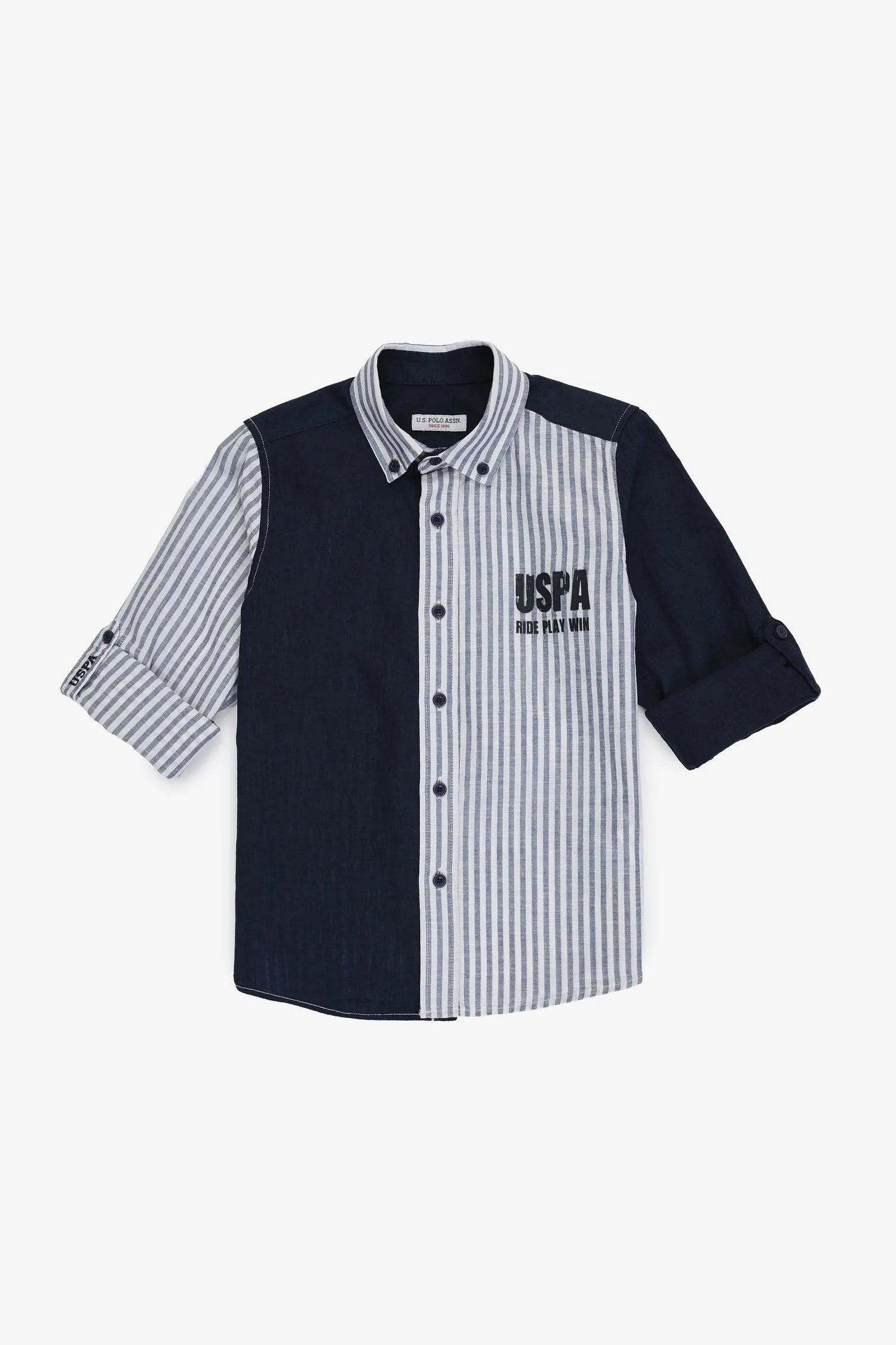 U.S. Polo Assn. Navy Blue Boys Navy Blue Shirt Long Sleeve SKU: G083SZ0040 PU-10310_VR033 Image 01
