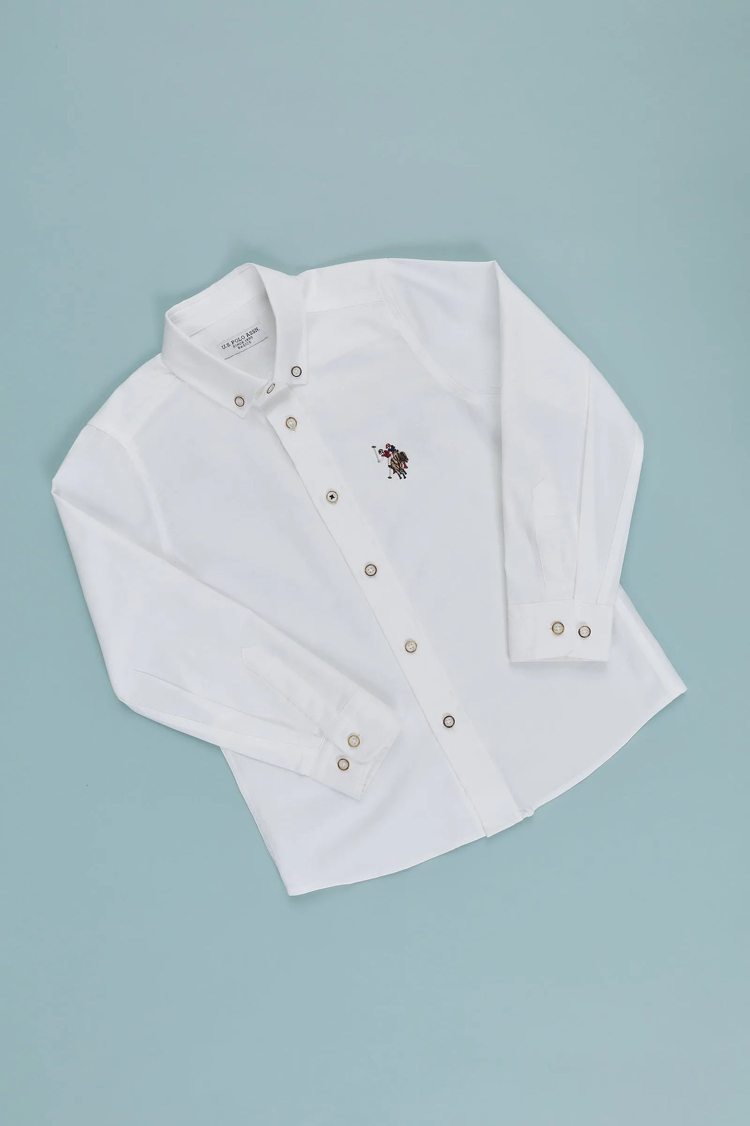 U.S. Polo Assn. White Boys White Shirt Long Sleeve SKU: G083SZ0040 PU-8792_VR013 Image 01