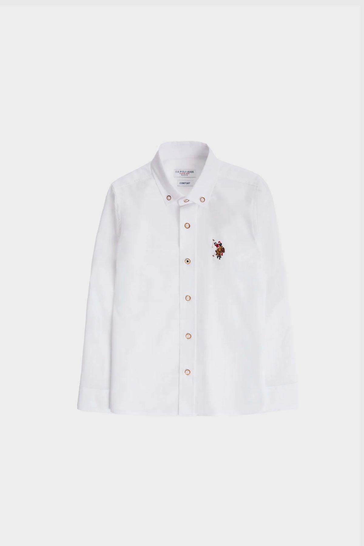 U.S. Polo Assn. White Boys White Long Sleeve Oxford Shirt SKU: G083SZ0040 PU-8822_VR013 Image 02
