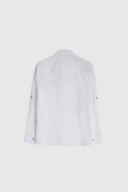 U.S. Polo Assn. White Boys White Long Sleeve Oxford Shirt SKU: G083SZ0040 PU-8822_VR013 Image 03