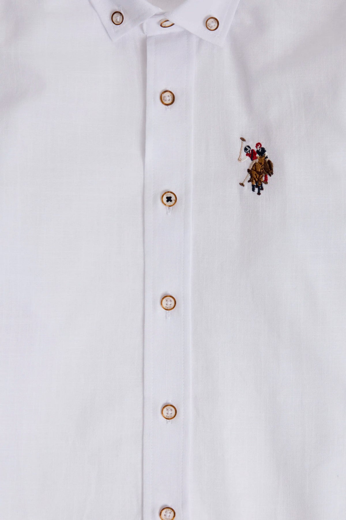 U.S. Polo Assn. White Boys White Long Sleeve Oxford Shirt SKU: G083SZ0040 PU-8822_VR013 Image 04