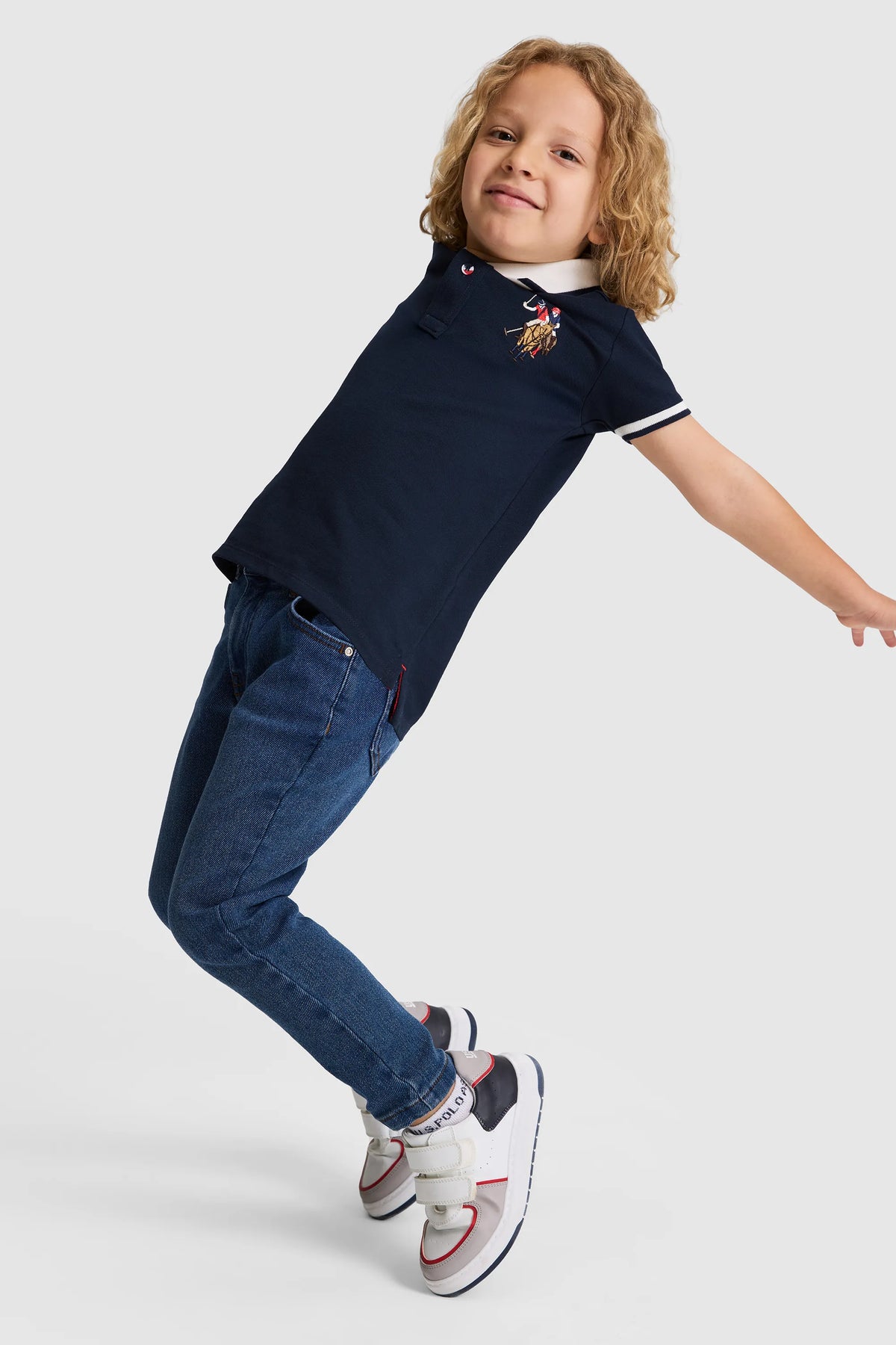 U.S. Polo Assn. Navy Boys Navy Short Sleeve Tipped Collar Polo Shirt SKU: G083SZ0110 PU-8729_VR033 Image 04