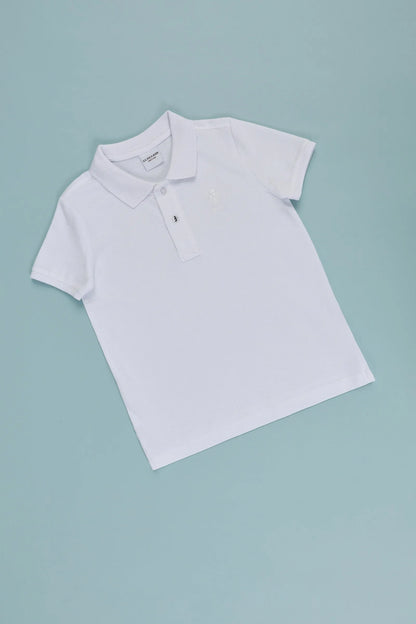U.S. Polo Assn. White Boys White Polo Shirt SKU: G083SZ0110 PU-8730_VR013 Image 01