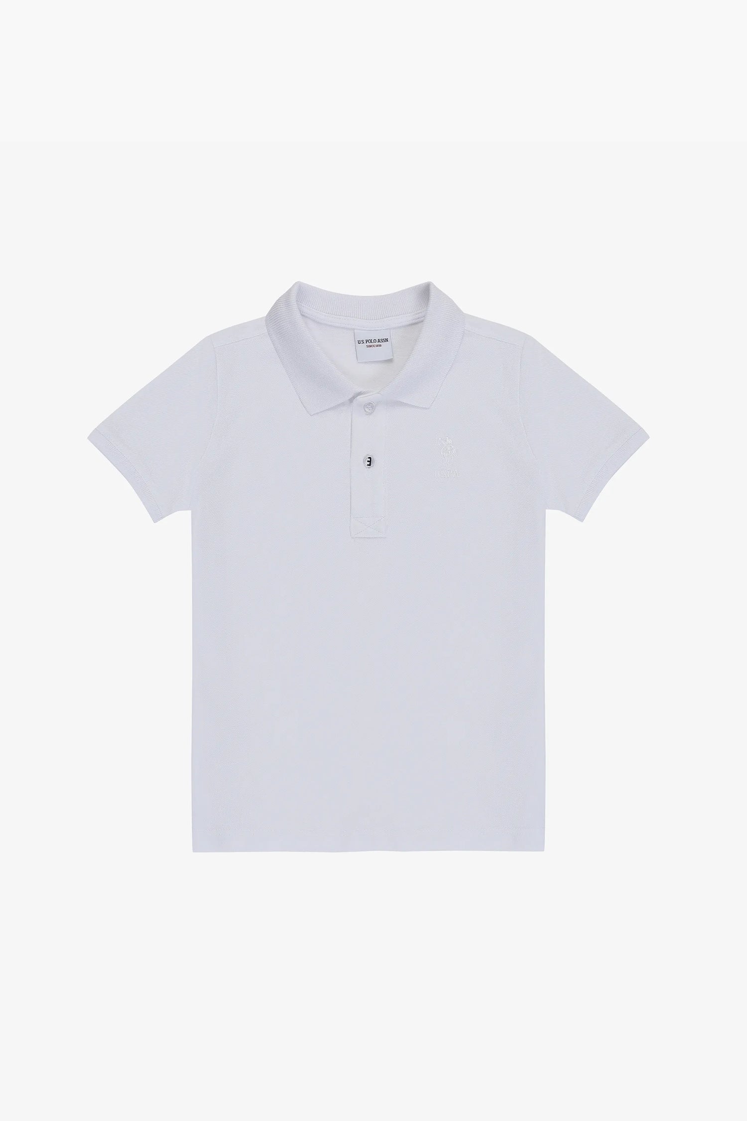U.S. Polo Assn. White Boys White Polo Shirt SKU: G083SZ0110 PU-8730_VR013 Image 02