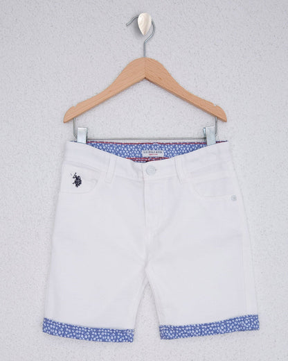 White Woven Bermuda Capri U.S. Polo Assn.
