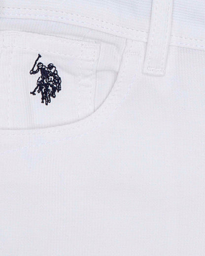 White Woven Bermuda Capri U.S. Polo Assn.