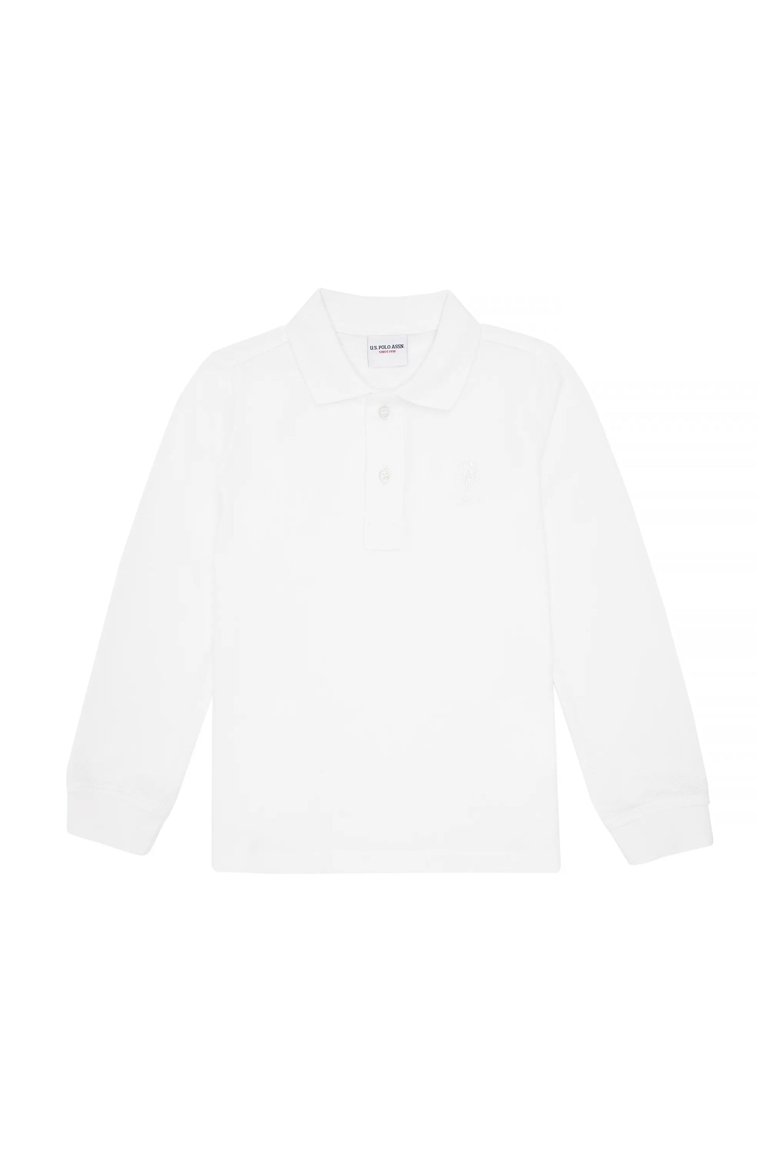 U.S. Polo Assn._White_White Long Sleeve Polo Shirt_G083SZ0820 1927680_VR013_02