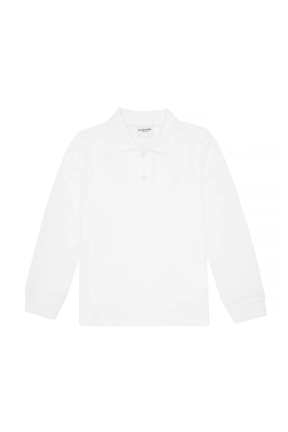 U.S. Polo Assn._White_White Long Sleeve Polo Shirt_G083SZ0820 1927680_VR013_02