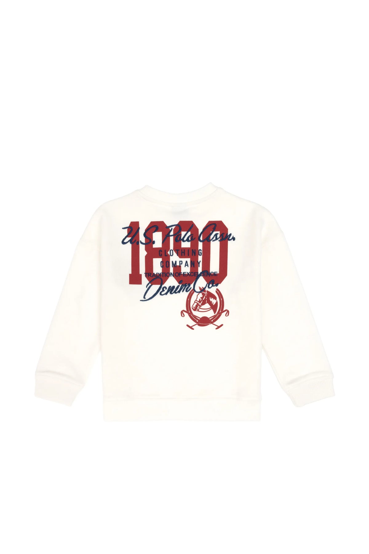 U.S. Polo Assn. Ecru Boys Ecru Crew Neck Printed Sweatshirt SKU: G083SZ0820 2236259_VR019 Image 03