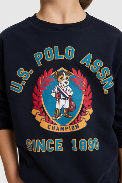 U.S. Polo Assn. Navy Boys Navy Crew Neck Printed Sweatshirt SKU: G083SZ0820 PU-13774_VR033 Image 06