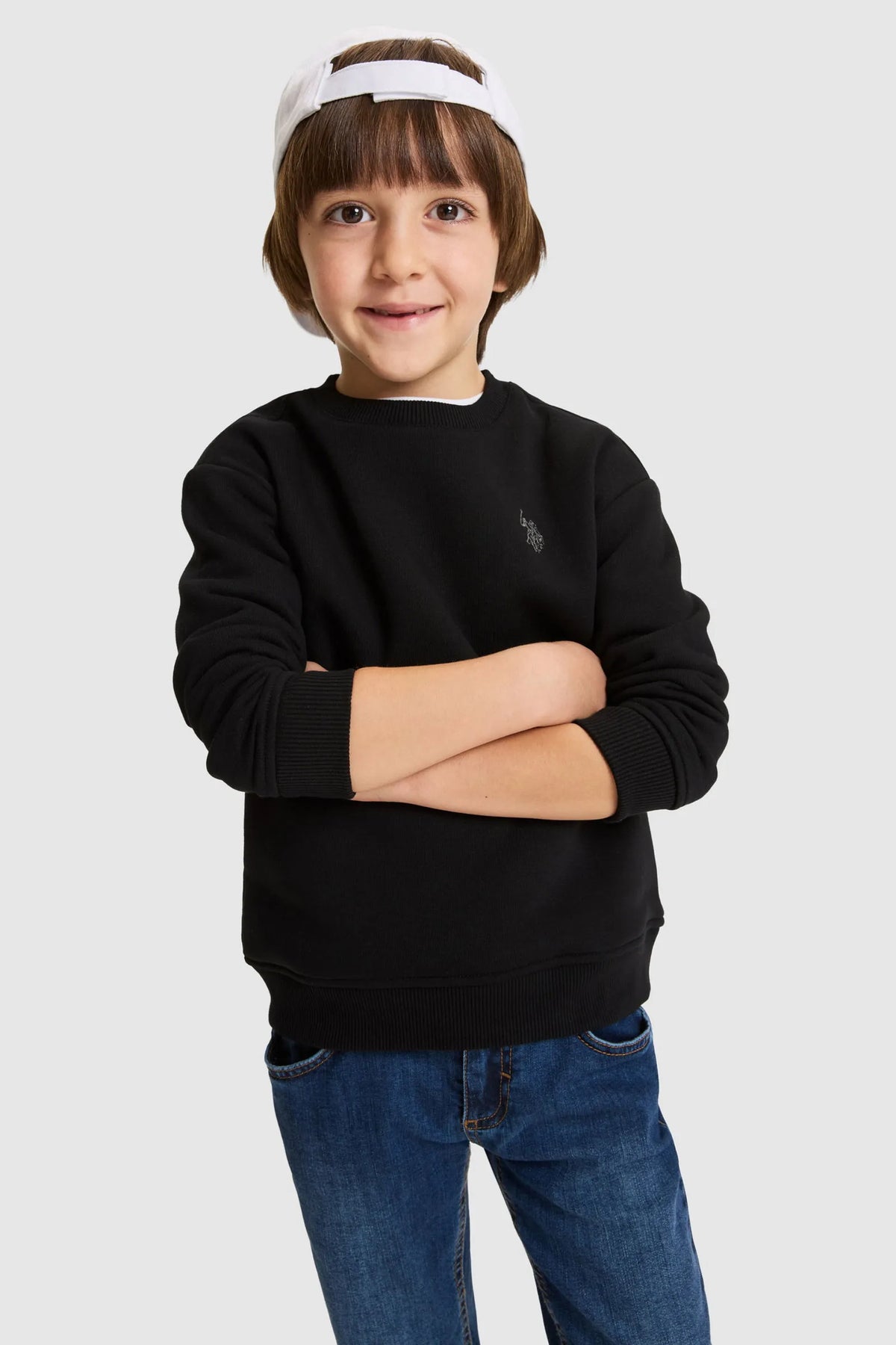U.S. Polo Assn. Black Boys Black Crew Neck Sweatshirt SKU: G083SZ0820 PU-17637_VR046 Image 01