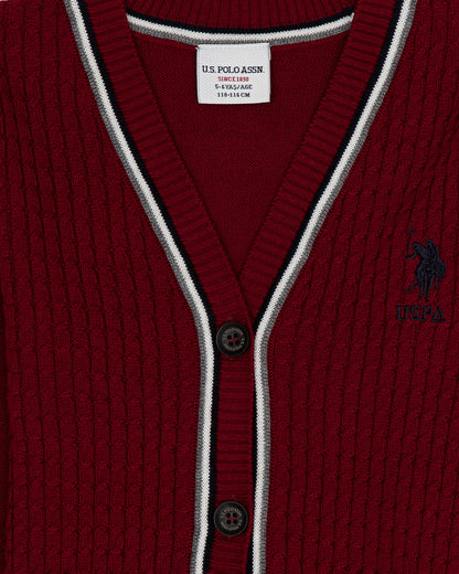 Red Knitting Cardigan U.S. Polo Assn.
