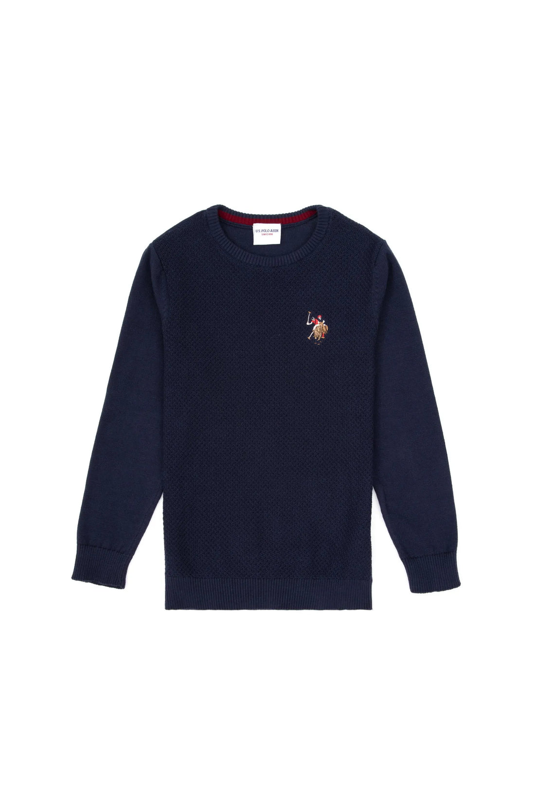 U.S. Polo Assn. Navy Boys Navy Fine Knit Crew Neck Sweater SKU: G083SZ0TK0 2227464_VR033 Image 01