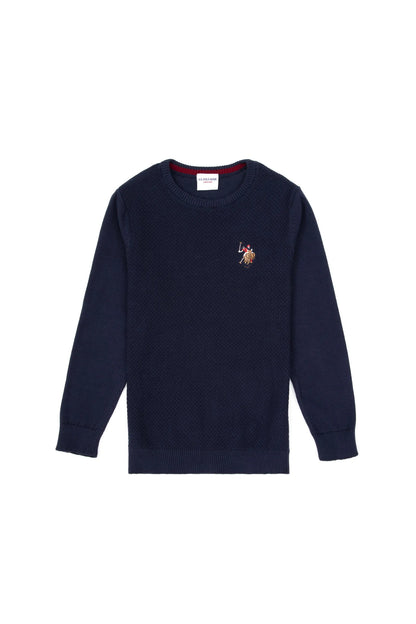 U.S. Polo Assn. Navy Boys Navy Fine Knit Crew Neck Sweater SKU: G083SZ0TK0 2227464_VR033 Image 01