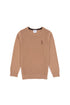 U.S. Polo Assn. Camel Melange Boys Camel Melange Fine Knit Crew Neck Sweater SKU: G083SZ0TK0 2227464_VR122 Image 01
