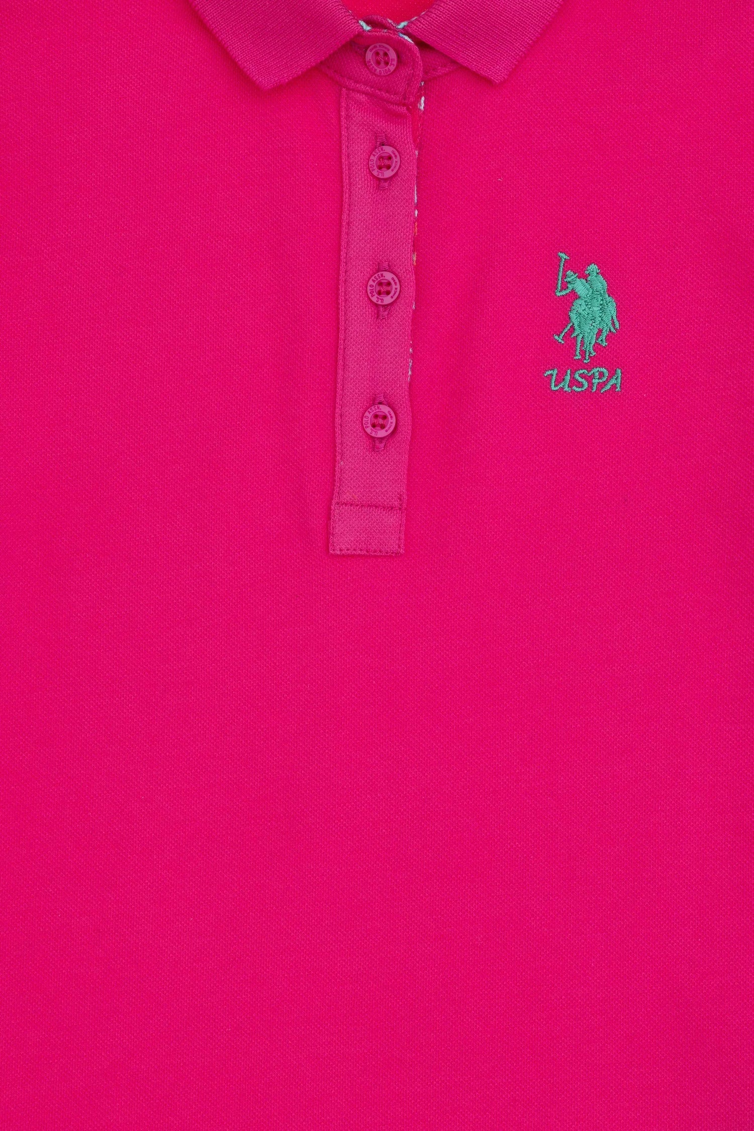 U.S. Polo Assn. Pink Girls Pink Polo Shirt SKU: G084SZ0110 2088490_VR218 Image 03