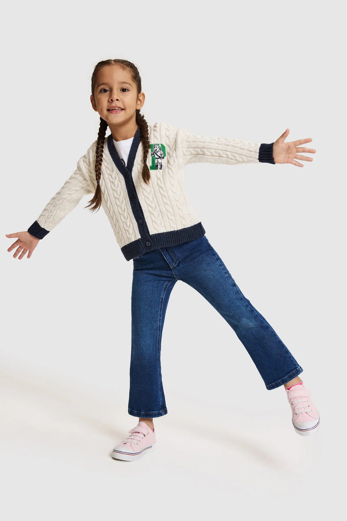 U.S. Polo Assn. Dark Blue Girls Dark Blue Flared Jeans SKU: G084SZ0800 PU-16185_DN0023 Image 01