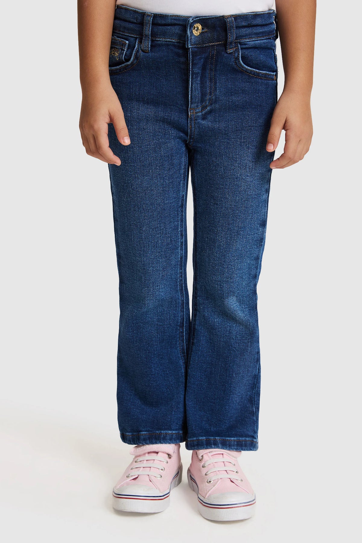 U.S. Polo Assn. Dark Blue Girls Dark Blue Flared Jeans SKU: G084SZ0800 PU-16185_DN0023 Image 02