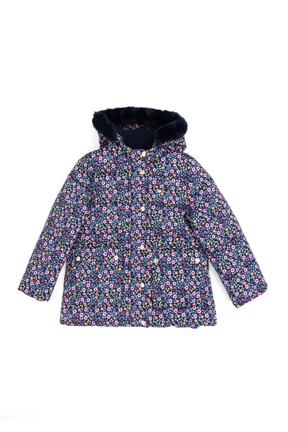 U.S. Polo Assn. Navy Girls Navy Floral Print Hooded Puffer Jacket SKU: G084SZ0MS0 1952488_VR033 Image 03