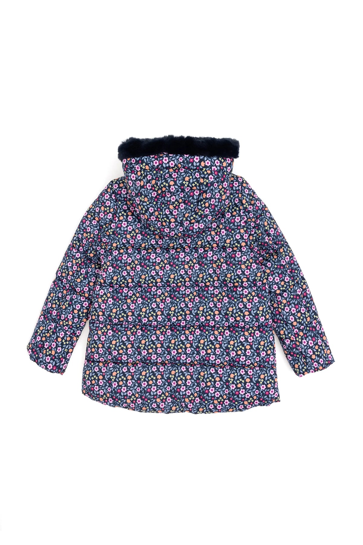 U.S. Polo Assn. Navy Girls Navy Floral Print Hooded Puffer Jacket SKU: G084SZ0MS0 1952488_VR033 Image 04