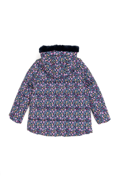 U.S. Polo Assn. Navy Girls Navy Floral Print Hooded Puffer Jacket SKU: G084SZ0MS0 1952488_VR033 Image 04