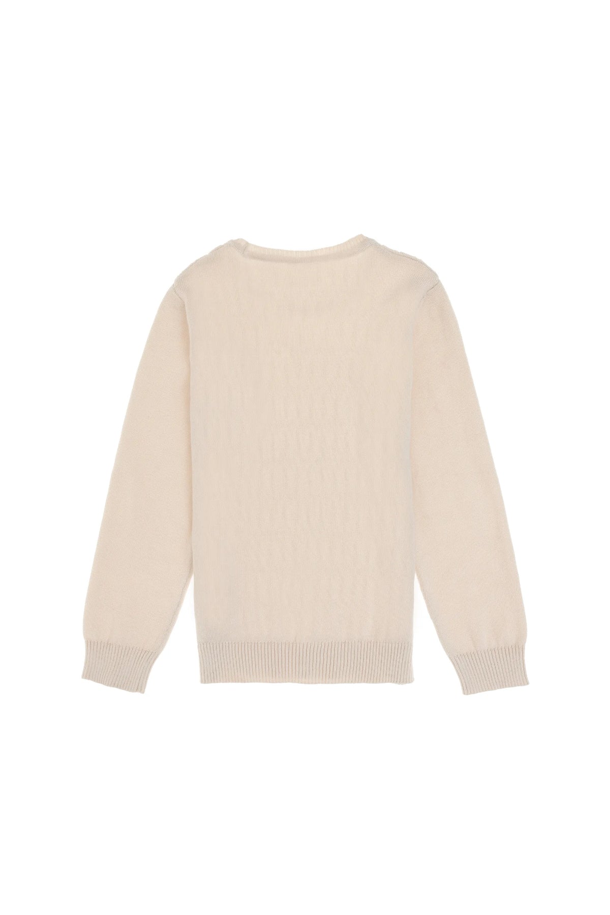 U.S. Polo Assn. Cream Girls Cream Cable Knit Crew Neck Pullover SKU: G084SZ0TK0 1921381_VR071 Image 03