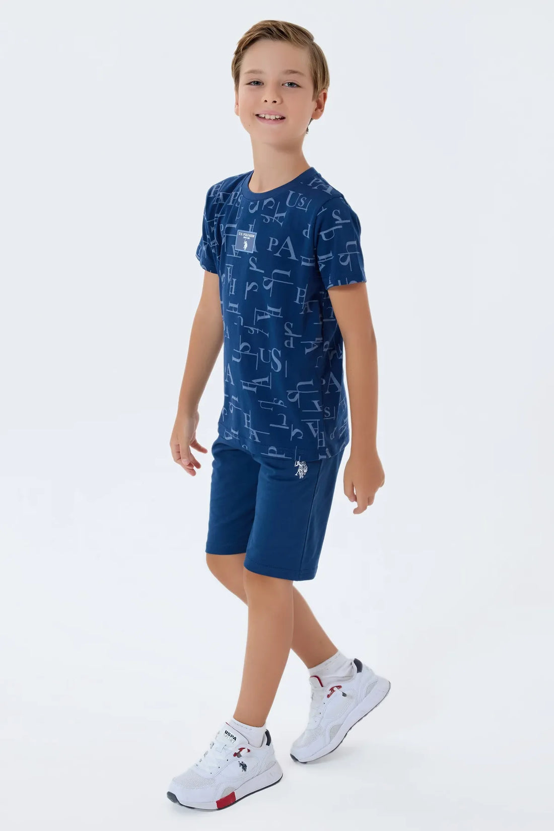 U.S. Polo Assn. Dark Indigo Boys Dark Indigo Two Pieces Set SKU: US2411_Dark Indigo Image 01