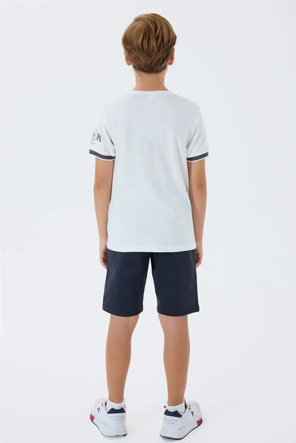 U.S. Polo Assn. White Boys White Two Pieces Set SKU: US2424_White Image 04