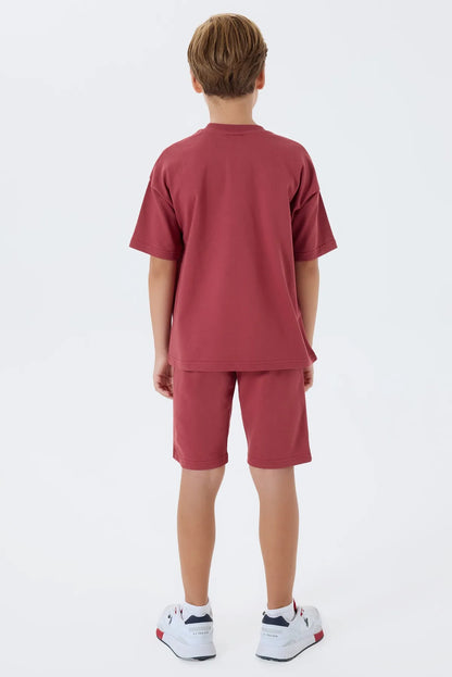 U.S. Polo Assn. Claret Red Boys Claret Red Two Pieces Set SKU: US2434_Claret Red Image 04