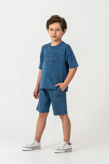 U.S. Polo Assn. Dark Indigo Boys Dark Indigo Two Pieces Set SKU: US2436_Dark Indigo Image 01