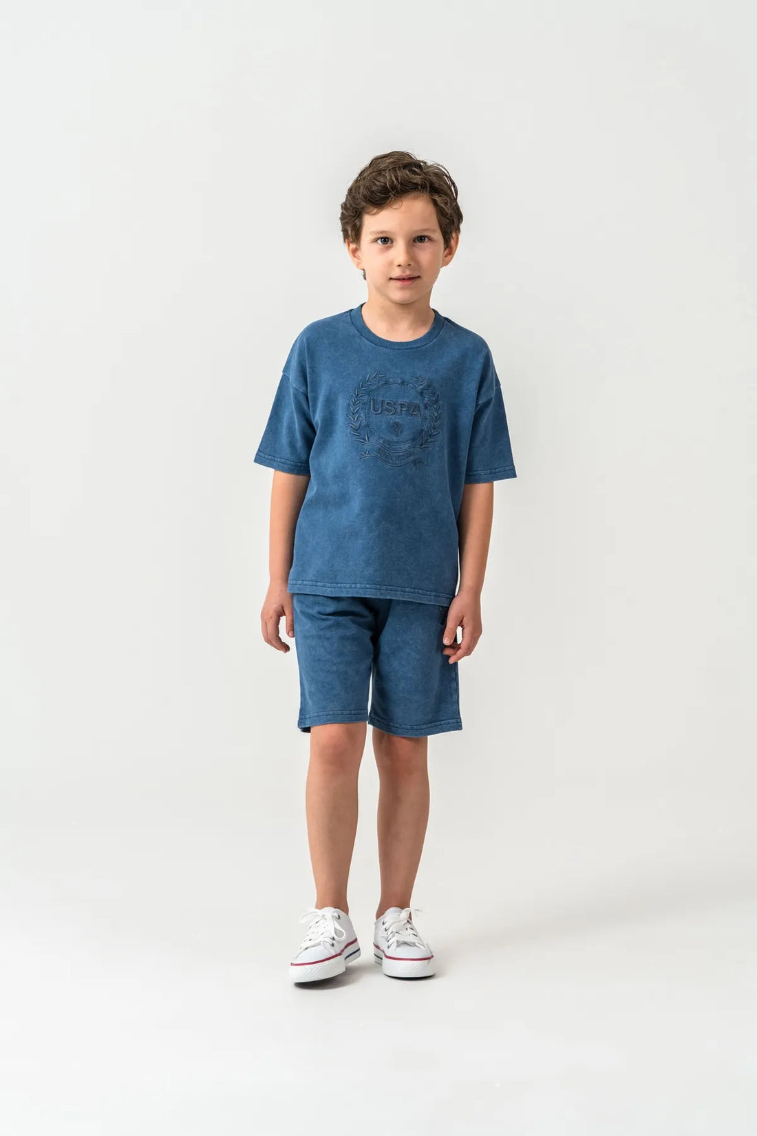 U.S. Polo Assn. Dark Indigo Boys Dark Indigo Two Pieces Set SKU: US2436_Dark Indigo Image 02